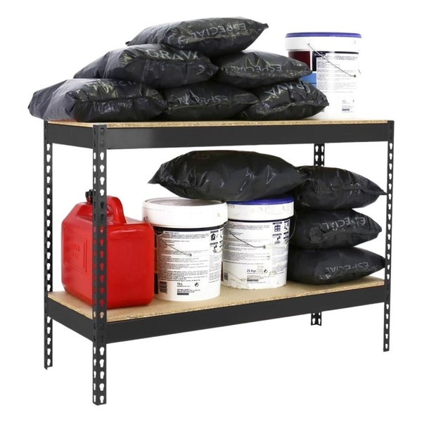 Schwerlastregal MINI WOOD YETI TWO | HxBxT 90x150x45cm | Fachlast 400kg | Anthrazit