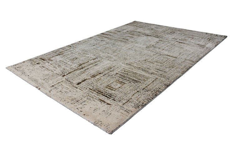 Rechteckiger Teppich mit geometrischem Quadratmuster im Vintage Stil