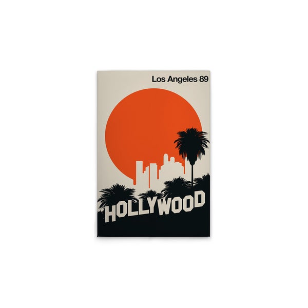 Los Angeles 89 Wandbild mit Hollywood Schriftzug, Palmen und Skyline