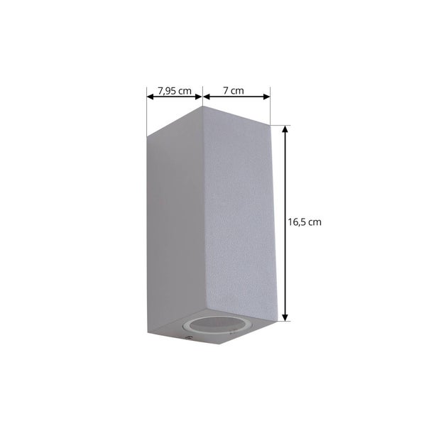 Lucande Wandleuchte außen Xava (Modern) in Alu aus Aluminium (2 flammig, GU10) - Außenwandleuchten Wandlampe Led Außenlampe Outdoor für Außenwand/Hauswand Haus Terrasse & Balkon