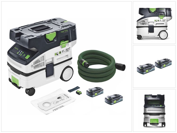 Festool CTLC MINI I-Basic Akku Absaugmobil 36 V ( 2x 18 V ) Staubkl. L + 2x Akku 4,0 Ah - ohne Ladegerät