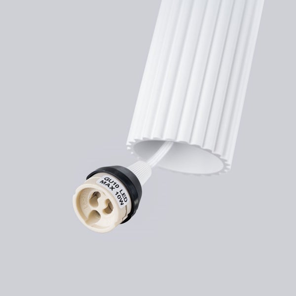 Weiße Lampenfassung mit GU10 LED Fassung für maximal 10 Watt