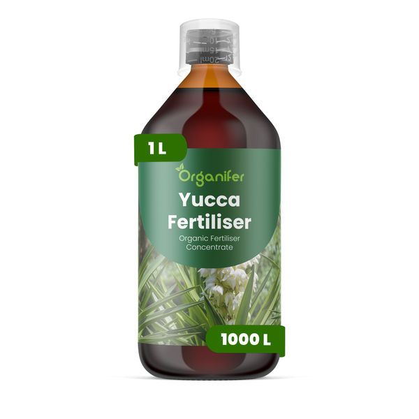 Organifer Yucca Dünger, organisches Düngerkonzentrat, 1 Liter Flasche für 1000 Liter Wasser.