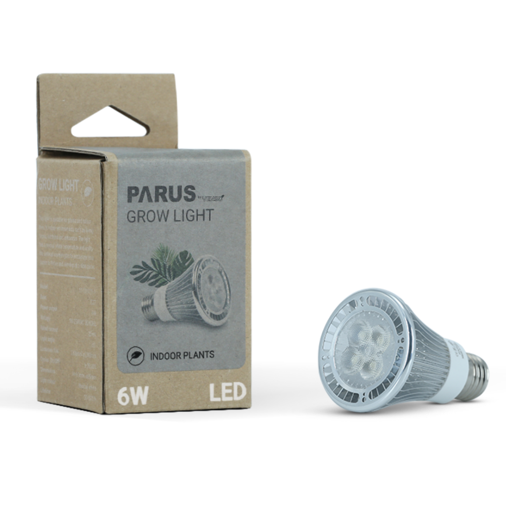 Parus by Venso Growlight 'Indoor plants' LED E27 Pflanzenlampe, Vollspektrum, 6W Pflanzen Lampe für Zimmerpflanzen, Venso Ecosolutions , verbesserte Photosynthese, höhere Chlorophyllbildung, Venso