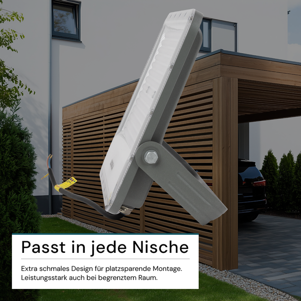 LED-Außenstrahler zur platzsparenden Montage