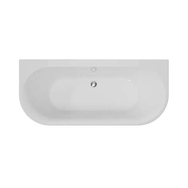 Aufnahme von oben einer weißen Badewanne mit Überlaufschutz