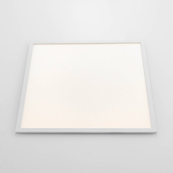 Quadratisches LED-Panel für die Decke mit schmalem Rahmen und weißer Leuchtfläche.