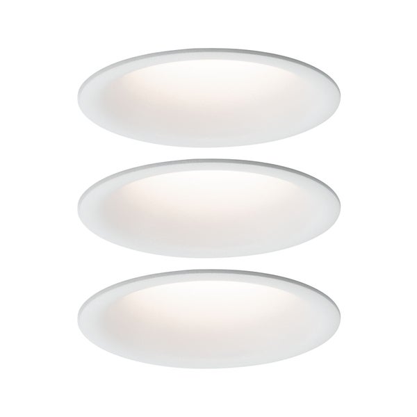 LED Einbauleuchte Cymbal Coin Basisset IP44 rund 77mm Coin 3x6,7W 3x430lm 230V dimmbar 2700K Weiß matt