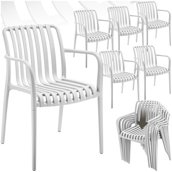 Gartenstühle tectake Alcudia 54,5 x 58 x 80,5 cm, Belastbarkeit 120 kg wetterfest und UV-beständig creme