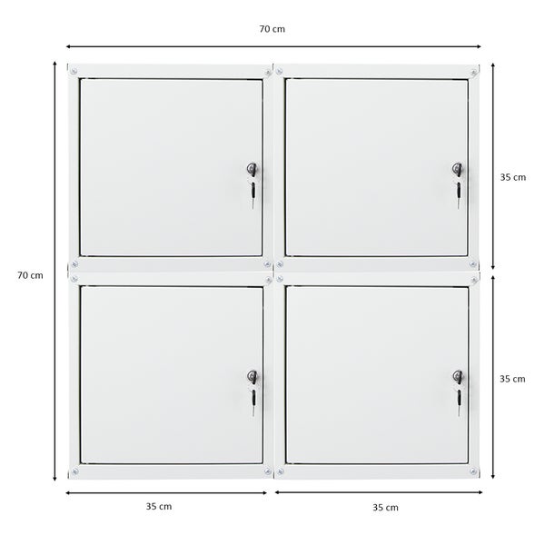 PROREGAL Mega Deal 4x Schließfachwürfel Cubic HxBxT 35 x 35 x 35 cm Grau