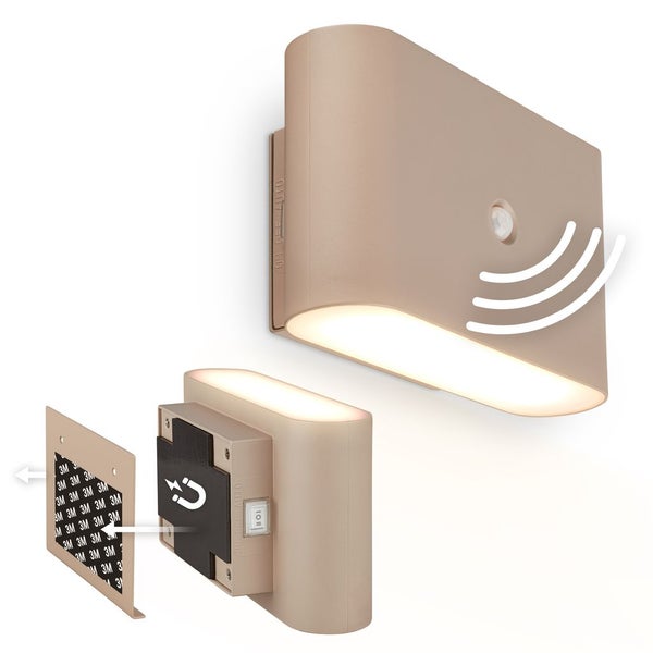 LED Wandleuchte Wandlampe ohne Stromanschluss Bewegungsmelder Akku ohne Bohren