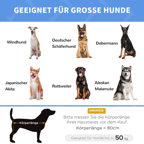 PawHut Hundebett, 122L x 92B x 23H cm, Metall, Oxford, Texteline-Stoff, Kaffee-Braun+Schwarz