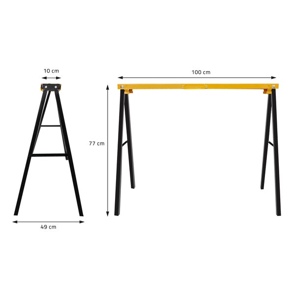 Stahl Bock Werkzeugkönig® Arbeitsbock Gerüstbock Teleskop Klappbock 200 Kg Unterstellbock Bockrollen 100 Mm