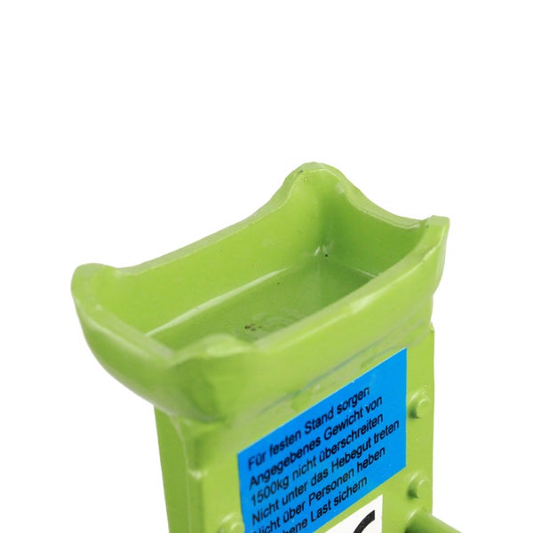 Grüner Wagenheber, Detailansicht der Hebevorrichtung