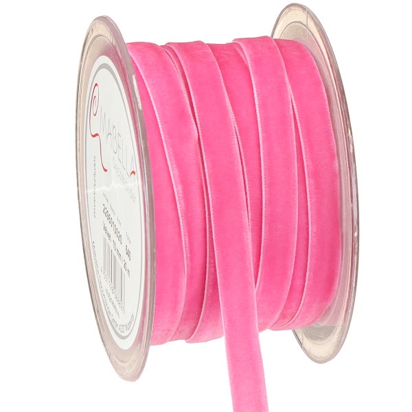 Rolle pinkes Samtband, 10 Millimeter breit, 20 Meter lang, zum Dekorieren und Basteln