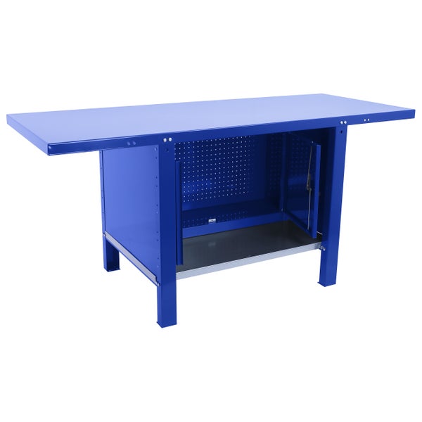 Werkbank BUFFALO METAL mit Schrank | HxBxT 83x120x73cm | Traglast 700kg | Blau