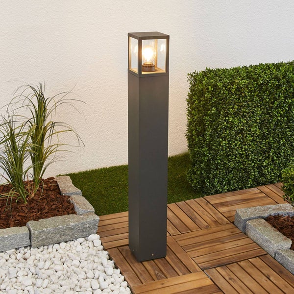 Lucande Wegeleuchte / Pollerleuchte, spritzwassergeschützt IP54 Aussenleuchte 90 cm 1x E27 max. 15W ohne Leuchtmittel Außenleuchte Garten Hof