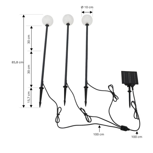 Lindby 3er Set LED Brindley (Modern) in Schwarz aus Aluminium (1 flammig, )