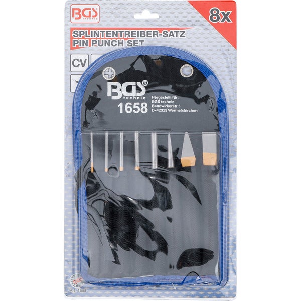 BGS technic Splintentreiber Satz mit acht Teilen in Verpackung