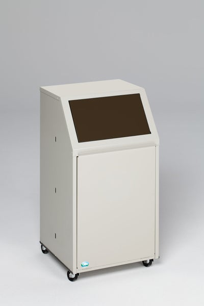 PROREGAL Robuster Wertstoffsammler Mit Einwurfklappe Für Biomüll Fahrbar 39 Liter HxBxT 80 x 45,5 x 45,5 cm Verzinkter Stahl Braun