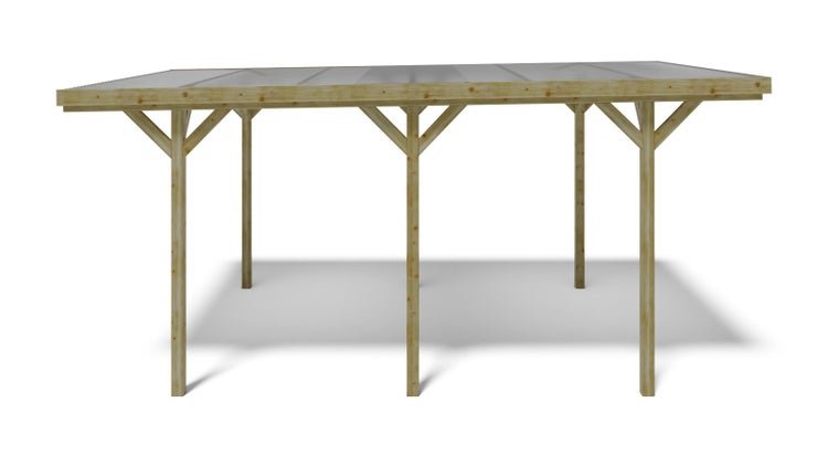 Carport Garagendach 3,04x5,12 m - 15,57 m2 - PVC-Abdeckung 