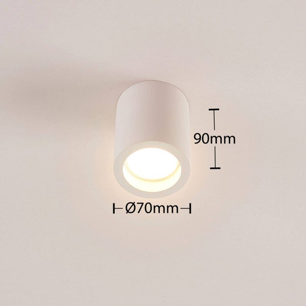 Lindby Deckenlampe Annelies dimmbar (Modern) in Weiß aus Gips/Ton (1 flammig, GU10) - Deckenleuchte Lampe Wohnzimmerleuchte