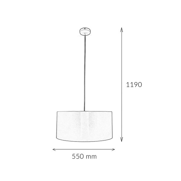 Technische Zeichnung einer Pendelleuchte mit den Maßen 1190 mm Höhe und 550 mm Durchmesser
