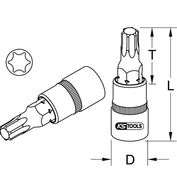 KS TOOLS 1/2 Bit-Stecknuss Torx T40 - 911.1365