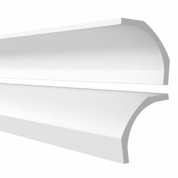 Stuckleiste aus Styropor mit geschwungenem Profil zur Dekoration von Wand und Decke