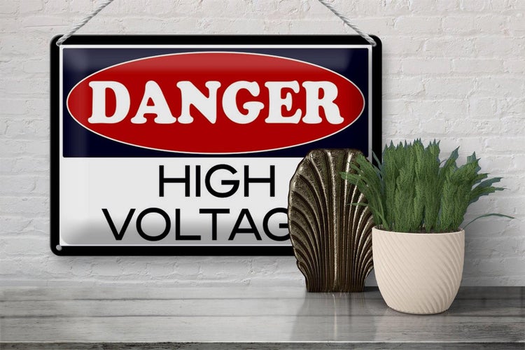 Blechschild Hinweis 30x20cm Danger high voltage