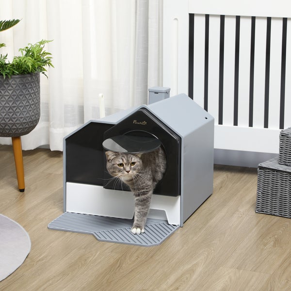 PawHut Katzentoilette, 47L x 45B x 42H cm, Kunststoff, ABS, Grau