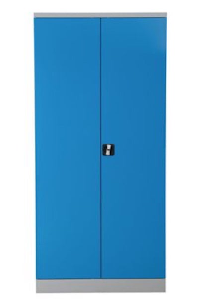 PROREGAL Stahlschrank Bee 4 Fachböden HxBxT 195 x 92 x 60 cm Pulverbeschichtetes & Verstärktes Fachbodenmaterial Grau & Hellblau