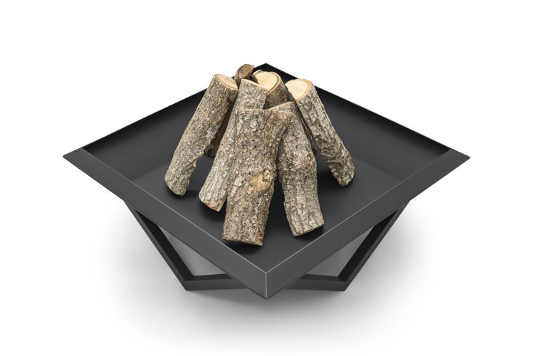 The Favilla Firesheet Feuerschale Schwarz – Feuerstelle aus Stahl für Garten & Terrasse – 77 x 77 x 32 cm – Pulverbeschichtet & Wetterfest – Modernes Design – Keine Montage nötig