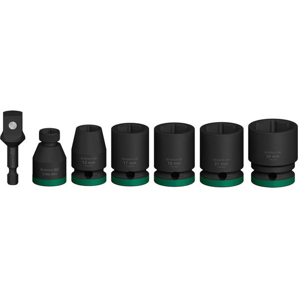 Bosch PRO Impact Socket Set mit Adapter 1/2 Zoll Standard 7‑tlg. - 2608003032