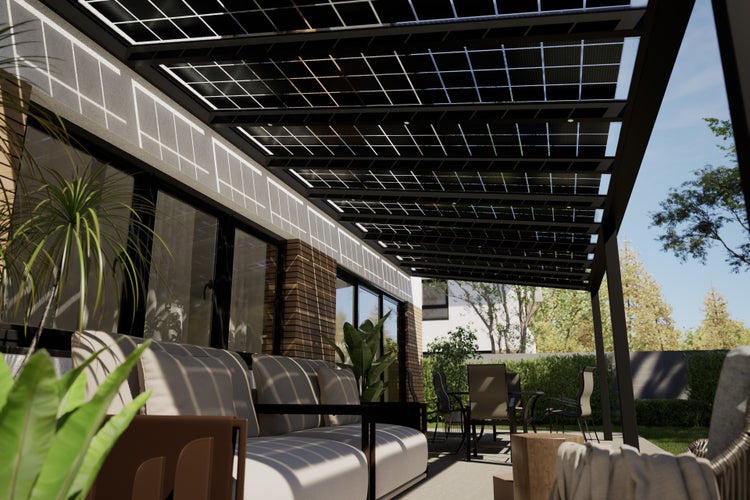 Terrassenüberdachung KD Solar Anthrazit VSG in 700x300cm
