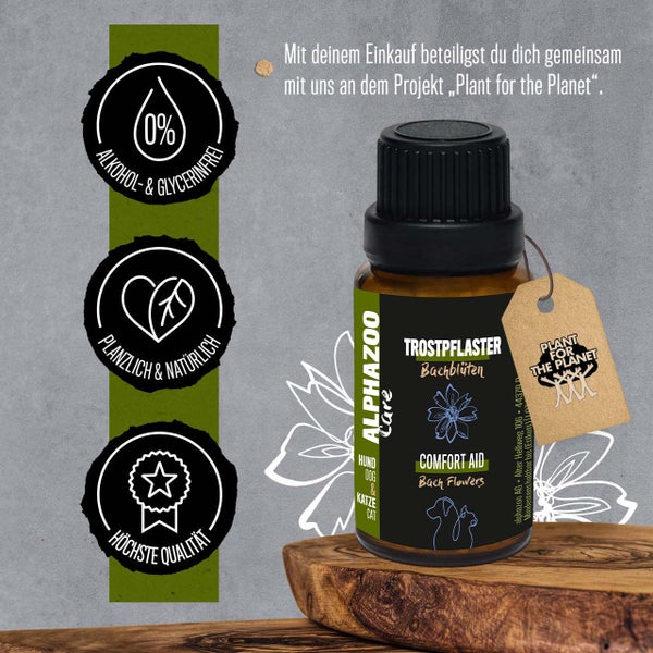 ALPHAZOO Trostpflaster Bachblüten 15g, Globuli für Hunde und Katzen