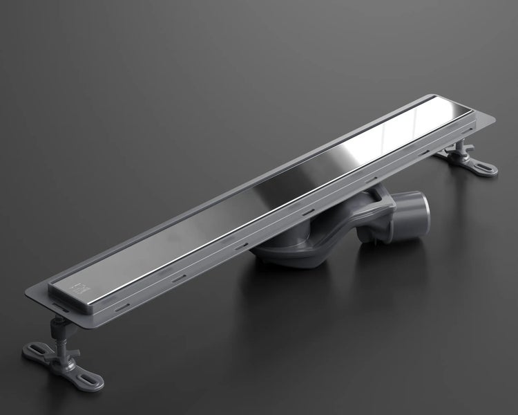 Duschrinne aus Edelstahl mit Ablaufgarnitur