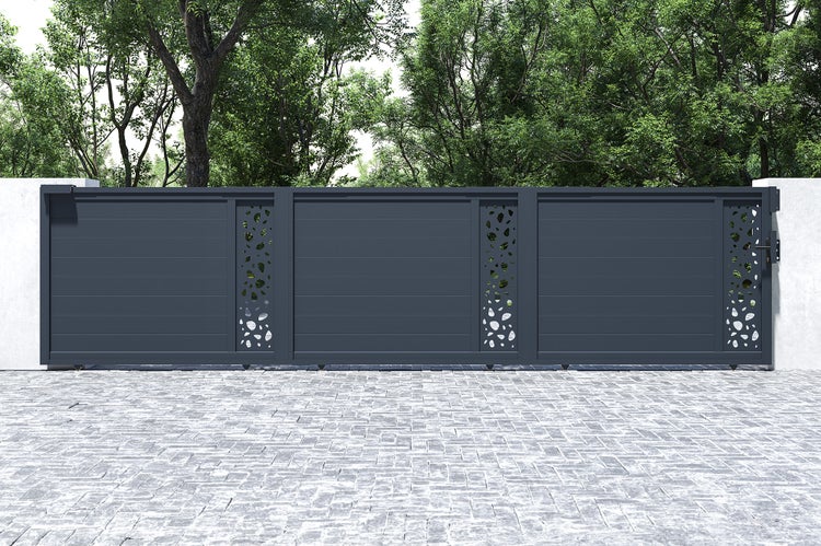 Schiebetor 6m SUNNY H.140 graues Aluminium