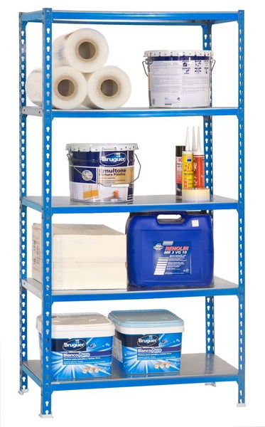 PROREGAL Schwerlastregal Metal Shark HxBxT 180 x 90 x 40 cm Fachlast 180 kg Blau