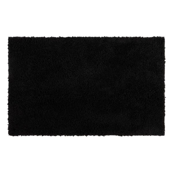 FLOORDIREKT Badematte Sky Soft - Reckteckig - Rutschhemmende Rückseite - Schwarz - 50 x 60 cm