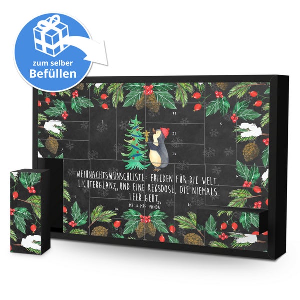 Mr. & Mrs. Panda Befüllbarer Adventskalender Pinguin Weihnachtsbaum - Schwarz