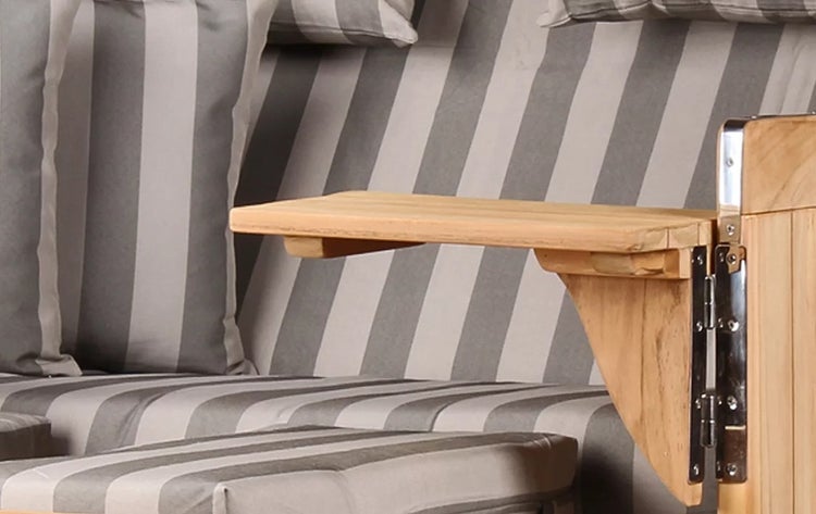 Strandkorb Rantum Teak PE grey Dessin 537