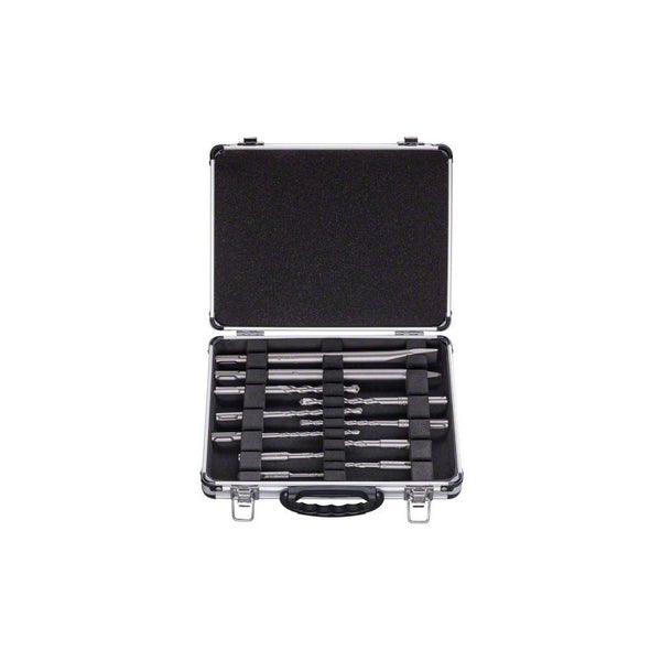 Geöffneter Koffer mit Bohrersatz für Bohrmaschinen