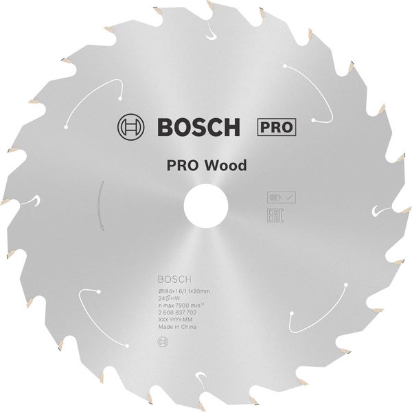 Bosch PRO Wood cordless Blatt für Kreissägen 184 x 1,6 x 20 mm - 2608837702