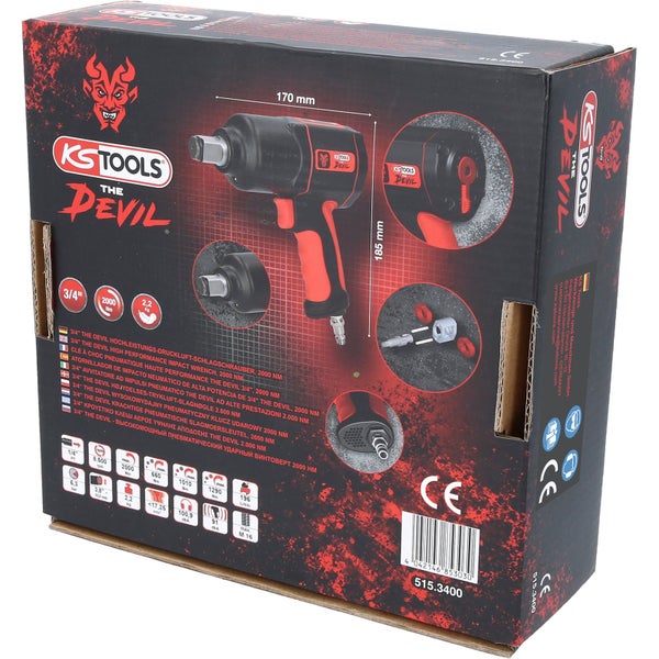 Verpackung des KS Tools The Devil 3/4 Zoll Hochleistungs-Druckluft-Schlagschraubers