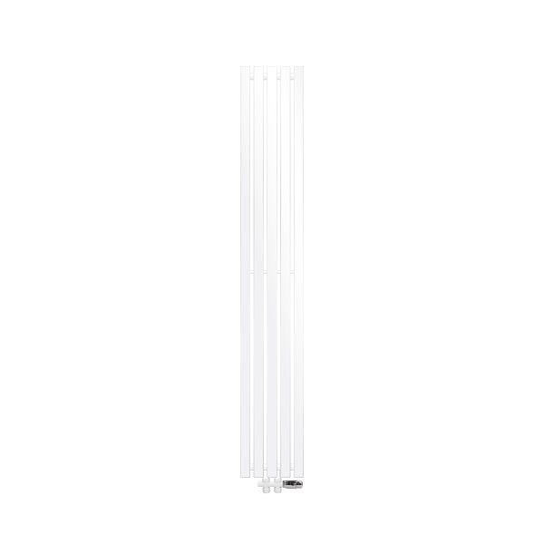 ECD Germany Design Paneelheizkörper Stella Mittelanschluss 260 x 1800 mm Weiß mit Anschlussgarnitur inkl. Thermostat Durchgang Boden, Flach Einlagig Vertikal, Heizkörper Badheizkörper Bad Heizung