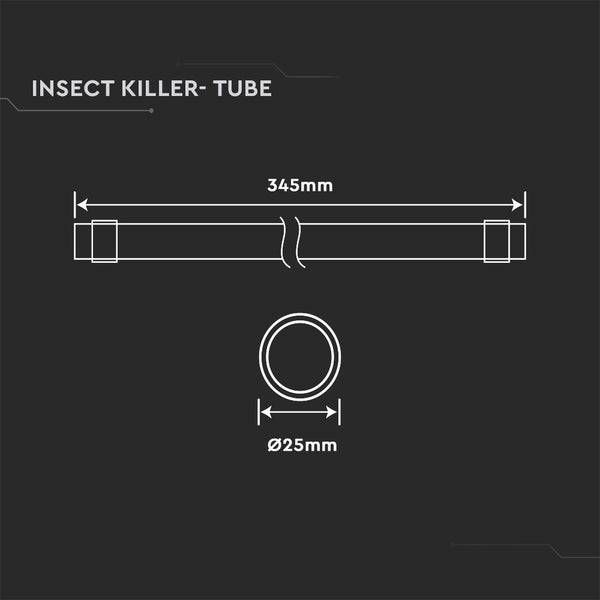 V-TAC VT-2405 - Weiße Röhre für Insektenkiller - 10 Watt - G13