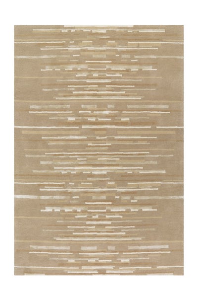 Teppich mit modernem Muster aus horizontalen Linien unterschiedlicher Länge.