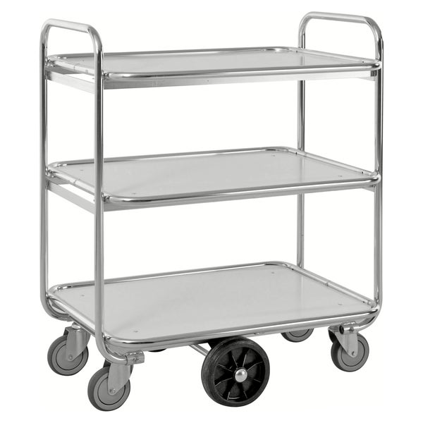 Servierwagen mit drei Ablageflächen und Rollen