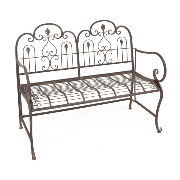 FRANK FLECHTWAREN | Sitzbank Provence, METALL, Breite 108 cm, Sitztiefe 43 cm, Sitzhöhe 43 cm, GH 92 cm, ohne Sitzkissen, einfache Selbstmontage, L